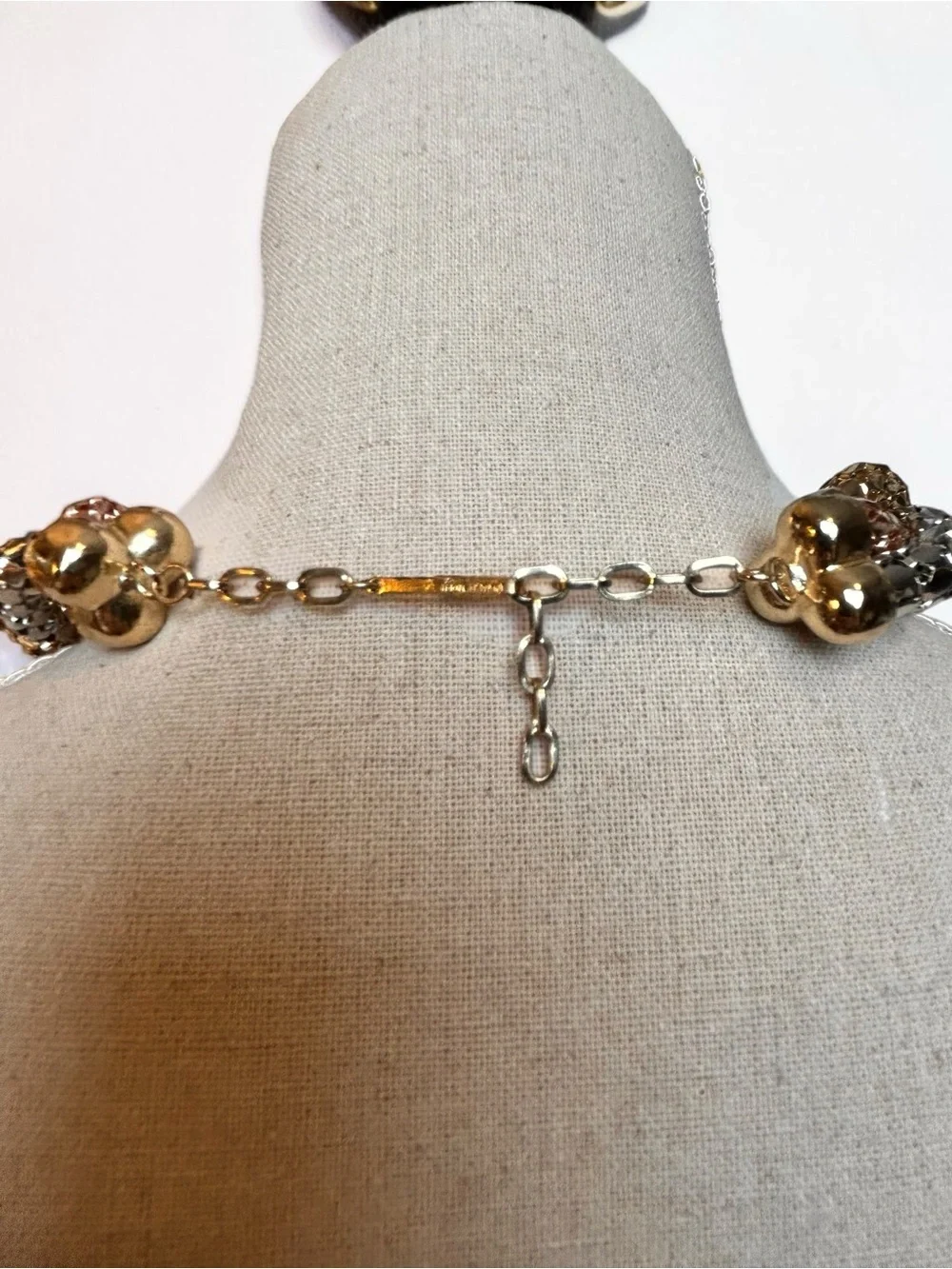 Vintage tri-tone braided metal mesh collar necklace, Germany Statement RARE - Picture 5 of 7